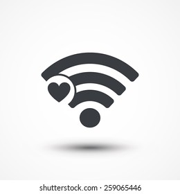 Heart shape and wifi sign. Wifi Favorite
