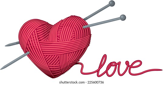 Heart shape of yarn. Eps8. CMYK. Organized by layers. Gradients free.