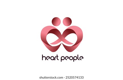 corazón En forma de 2 personas logo combinado 