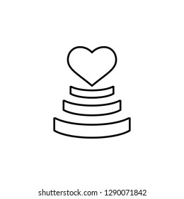 heart shaped 3 layered cake icon. Element of Valentine's Day icon for mobile concept and web apps. Detailed heart shaped 3 layered cake icon can be used for web and mobile