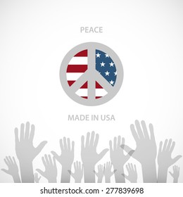 Heart shaped american flag. Vector, EPS10 art