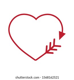 heart shaped arrow, vector illustration