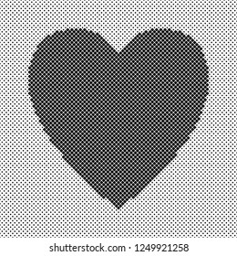 Heart shaped background from black squares - vector design for Valentine's Day