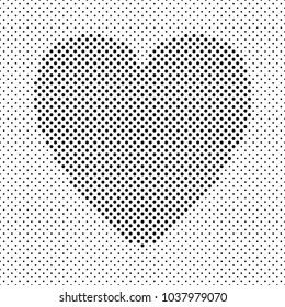 Heart shaped background design from black dots - vector graphic for Valentine's Day