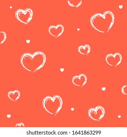 Heart shaped background for Valentines Day.Colorful doodle heart shaped lines.Pink background.Vector illustration.