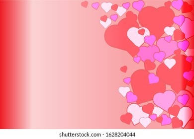 Heart shaped background of various colors for valentines time