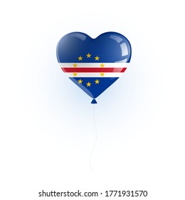 Heart shaped balloon with colors and flag of CAPE VERDE vector illustration design. 