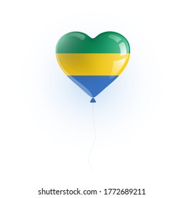 Heart shaped balloon with colors and flag of GABON vector illustration design.