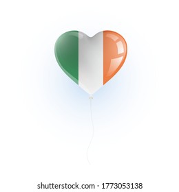 Heart shaped balloon with colors and flag of IRELAND vector illustration design.