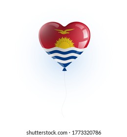 Heart shaped balloon with colors and flag of KIRIBATI vector illustration design.