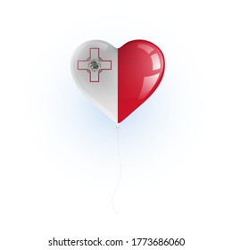 Heart shaped balloon with colors and flag of MALTA vector illustration design. 