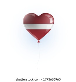 Heart shaped balloon with colors and flag of LATVIA vector illustration design. 