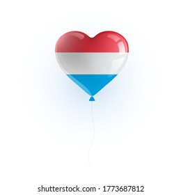 Heart shaped balloon with colors and flag of LUXEMBOURG vector illustration design.
