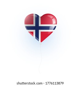 Heart shaped balloon with colors and flag of NORWAY vector illustration design.
