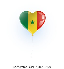Heart shaped balloon with colors and flag of SENEGAL vector illustration design. 