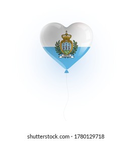 Heart shaped balloon with colors and flag of SAN MARINO vector illustration design.