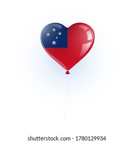 Heart shaped balloon with colors and flag of SAMOA vector illustration design. 