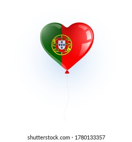 Heart shaped balloon with colors and flag of PORTUGAL vector illustration design.