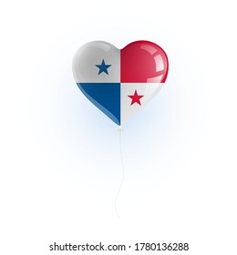 Heart shaped balloon with colors and flag of PANAMA vector illustration design. 