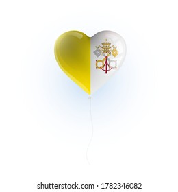 Heart shaped balloon with colors and flag of VATICAN vector illustration design.