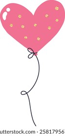 Heart shaped balloon floating with golden glitter dots, perfect for Valentine s Day, weddings, anniversaries, birthdays, parties, and other celebrations of love and joy
