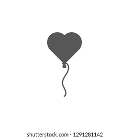 Heart shaped balloon icon. Simple glyph, flat vector of valentines day, love icons for UI and UX, website or mobile application