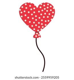 Heart shaped balloon isolated on white background