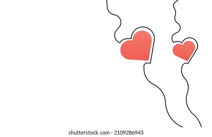 heart shaped balloon. minimal drawing flat design. Love symbol logo vector illustration.
