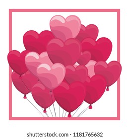 Heart shaped balloon on frame