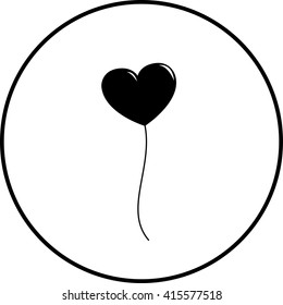 símbolo de globo con forma de corazón