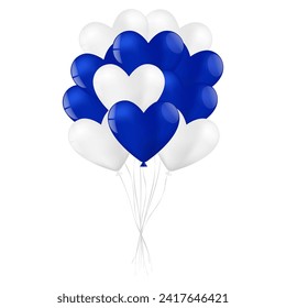 Heart Shaped Balloon. Balloon for Valentine's Day, Wedding Celebration, Mother's Day or Anniversary. Vector Illustration Isolated on White Background.