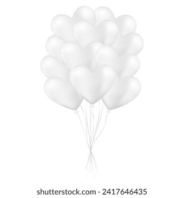 Heart Shaped Balloon. Balloon for Valentine's Day, Wedding Celebration, Mother's Day or Anniversary. Vector Illustration Isolated on White Background.