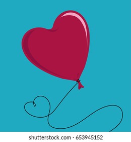 Heart shaped balloon vector illustration
