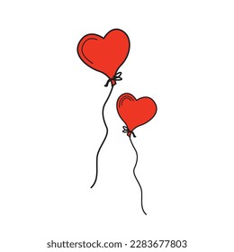 Heart shaped balloon vector. Love red balloon background, for romantic cards, invitations.