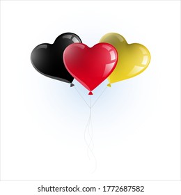 Heart shaped balloons with colors and flag of GERMANY vector illustration design.