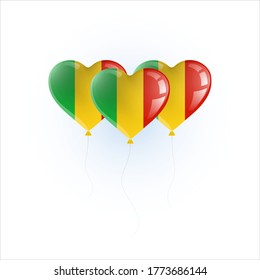 Heart shaped balloons with colors and flag of MALI vector illustration design. 