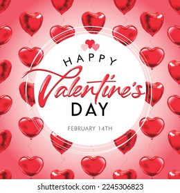 Herzförmige Ballonflieger. Hintergrundmuster nahtlos. Vektorgrafik. San Valentín. Alles Gute zum Valentinstag!