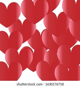 heart shaped balloons flying on white background. Vector symbols of love for Happy Women's Day, Mother's Day, Valentine's Day, Birthday greeting card design.

