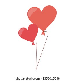 Heart shaped balloons isolated