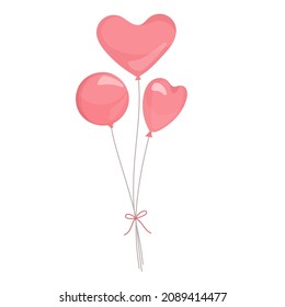 heart shaped balloons vector illustration. 