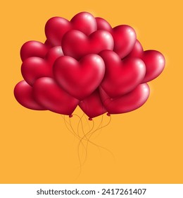 heart shaped balloons vector illustration