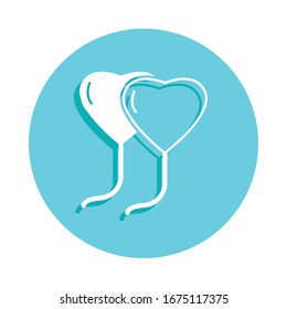 Heart shaped balls badge icon. Simple glyph, flat vector of web icons for ui and ux, website or mobile application