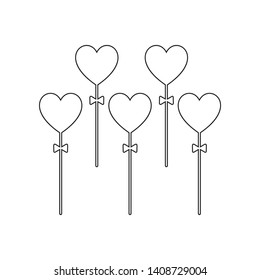 heart shaped balls icon. Element of valentine's day, wedding for mobile concept and web apps icon. Outline, thin line icon for website design and development, app development