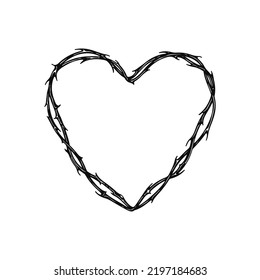 heart shaped barbed wire illustration vector