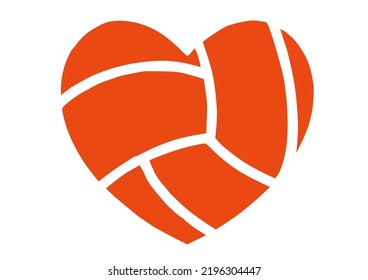 Heart shaped Basketball on white