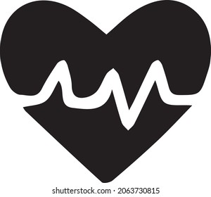 heart shaped black and white icon vector illustration