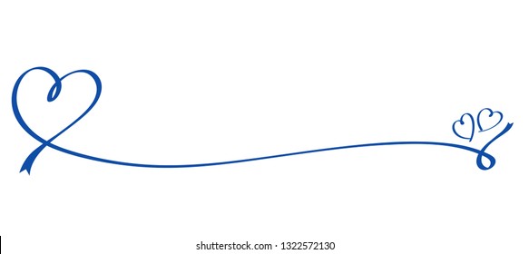 Heart shaped blue ribbon