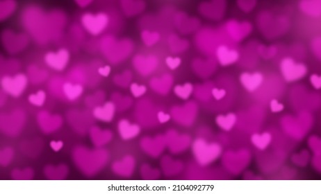 Heart shaped bokeh. Blurred background. Valentines day banner. Vector background