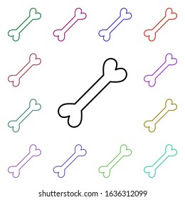 Heart shaped bone multi color style icon. Simple thin line, outline vector of heartbeat icons for ui and ux, website or mobile application