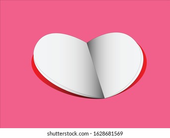 The heart shaped book is opening